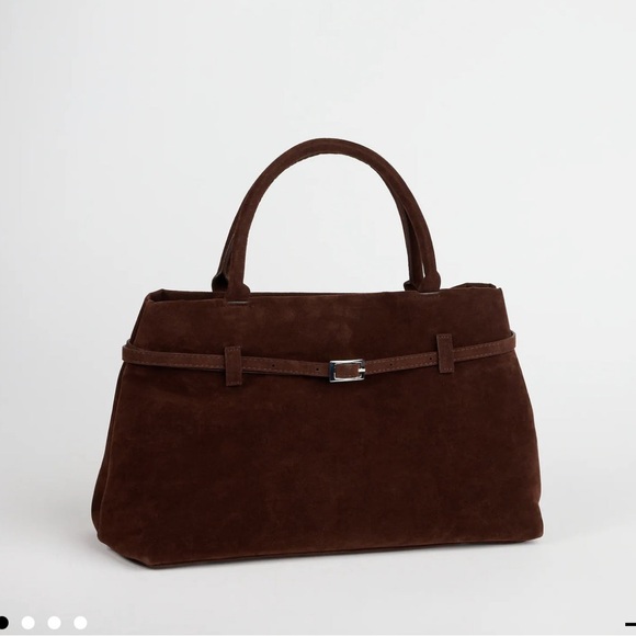 Windsor Rich Brown Suede Satchel - Picture 1 of 6